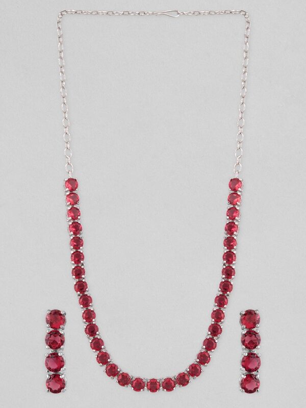 KARMA AMERICAN DIAMOND STUDDED WINE STING NECKLACE - Image 2