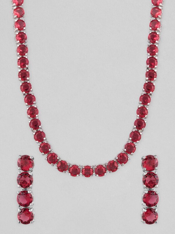 KARMA AMERICAN DIAMOND STUDDED WINE STING NECKLACE - Image 3