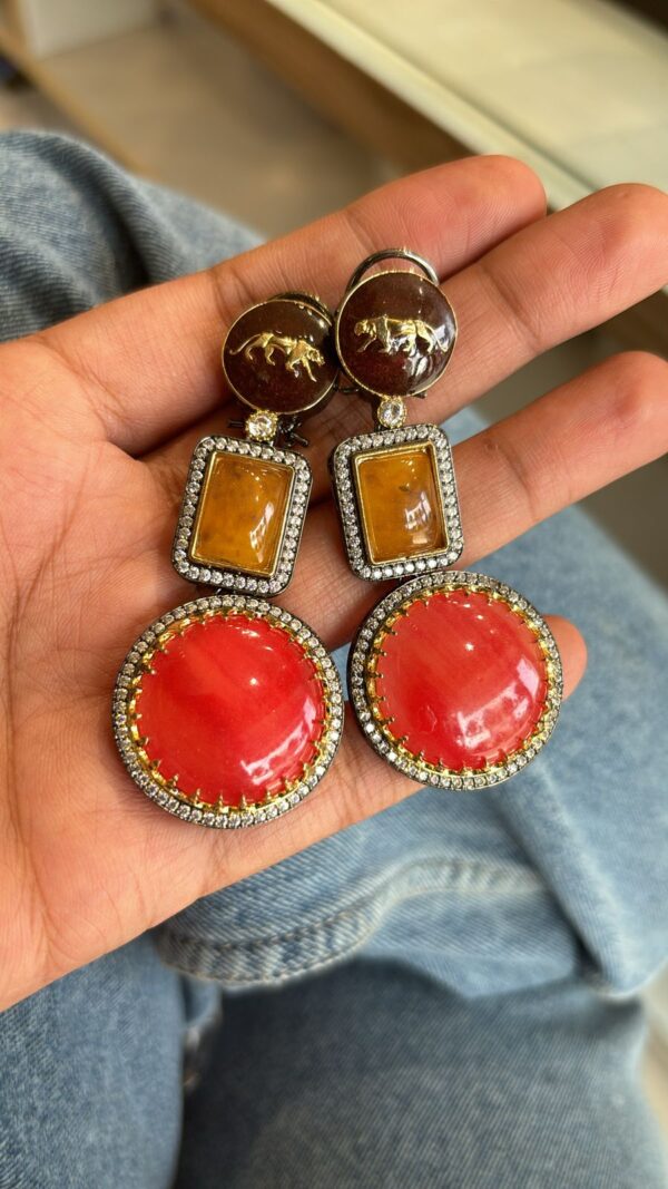 Sabyasachi Inspired Danglers Zircon/AD Earring