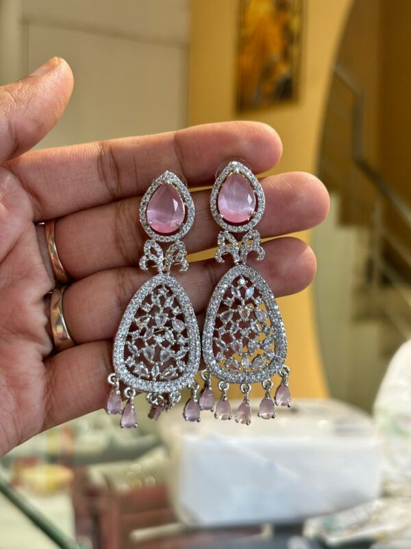 KABA PINK AMERICAN DIAMOND EARRINGS