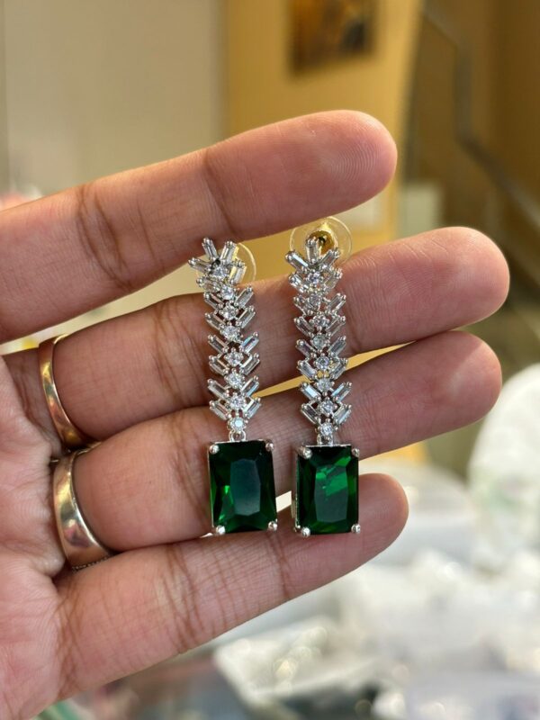 AISHA GREEN AMERICAN DIAMOND EARRINGS