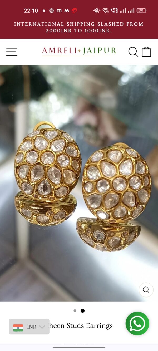 Anushka Golden Mossonite Earrings - Image 3