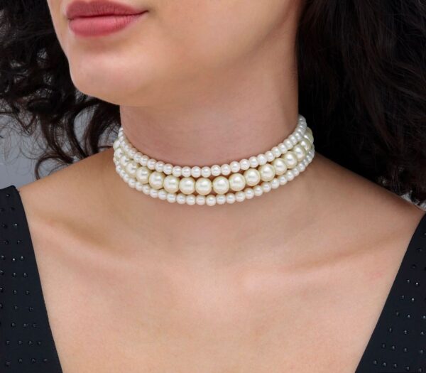 TRENDY REAL WHITE PEARL CHOKKER - Image 3